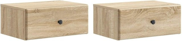 vidaXL Wandmontierter Nachttisch Set aus Holzwerkstoff in Sonoma-Eiche, 2 Stück, B/T/H: 49 x 34,5 x 20 cm - Bild 1