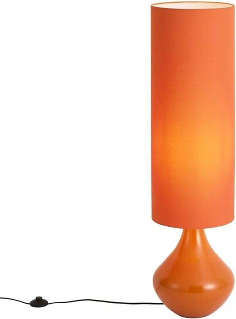 QAZQA Retro Stehleuchte Mina in Orange mit Stoffschirm und dimmbarer LED-Funktion - Bild 1