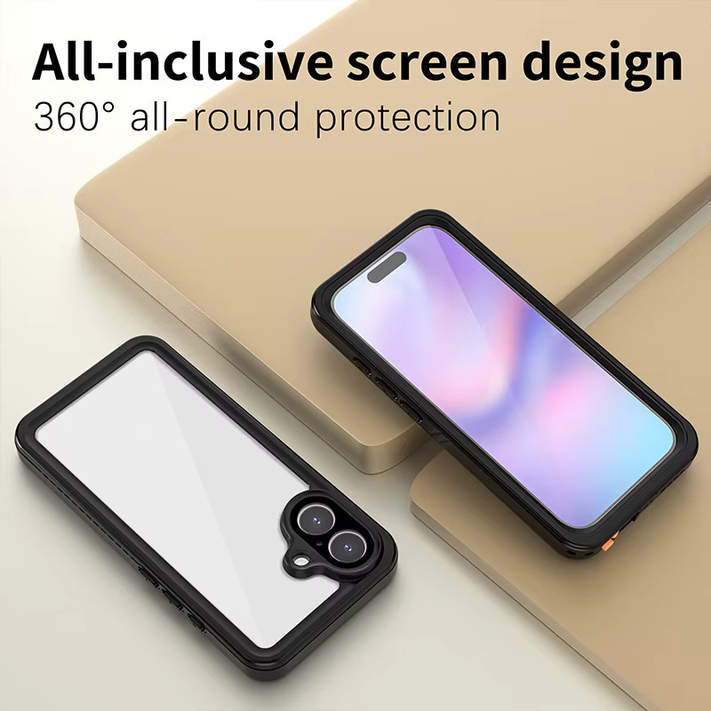 Shellbox wasserdichte Handyhülle mit IP68-Zertifizierung für iPhone 17 Pro Max, 17 AIR, 16, 15, 14, 13 in Schwarz - Bild 2