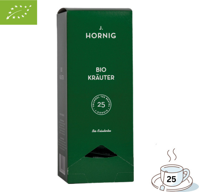 J. Hornig Bio Kräutertee, koffeinfrei, 25 Teebeutel, 50 g - Bild 1