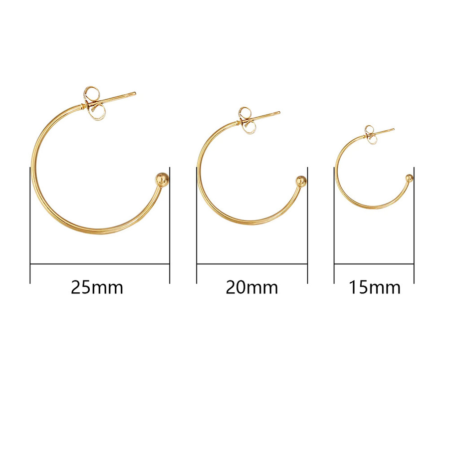 lingsai Ohrhaken Edelstahl, C-förmig, 15-25mm, 6 Stück - Bild 1