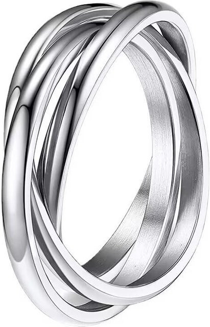 FashionFlair Partnerring Edelstahl, Silber, Unisex, Size 10 - Bild 1