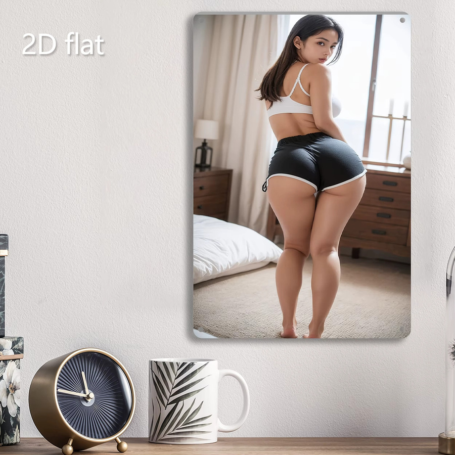 CIFBUY Metall-Wandkunst Silhouette Weibliche Wanddekoration aus Eisen, Mehrfarbig, Breite: 20 cm, Höhe: 20 cm - Bild 3