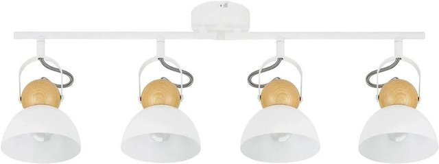 NETTLIFE Deckenstrahler L66 aus Metall in Weiß im Industrial Design mit verstellbarem Schwenkarm und E27 Fassung - Bild 1