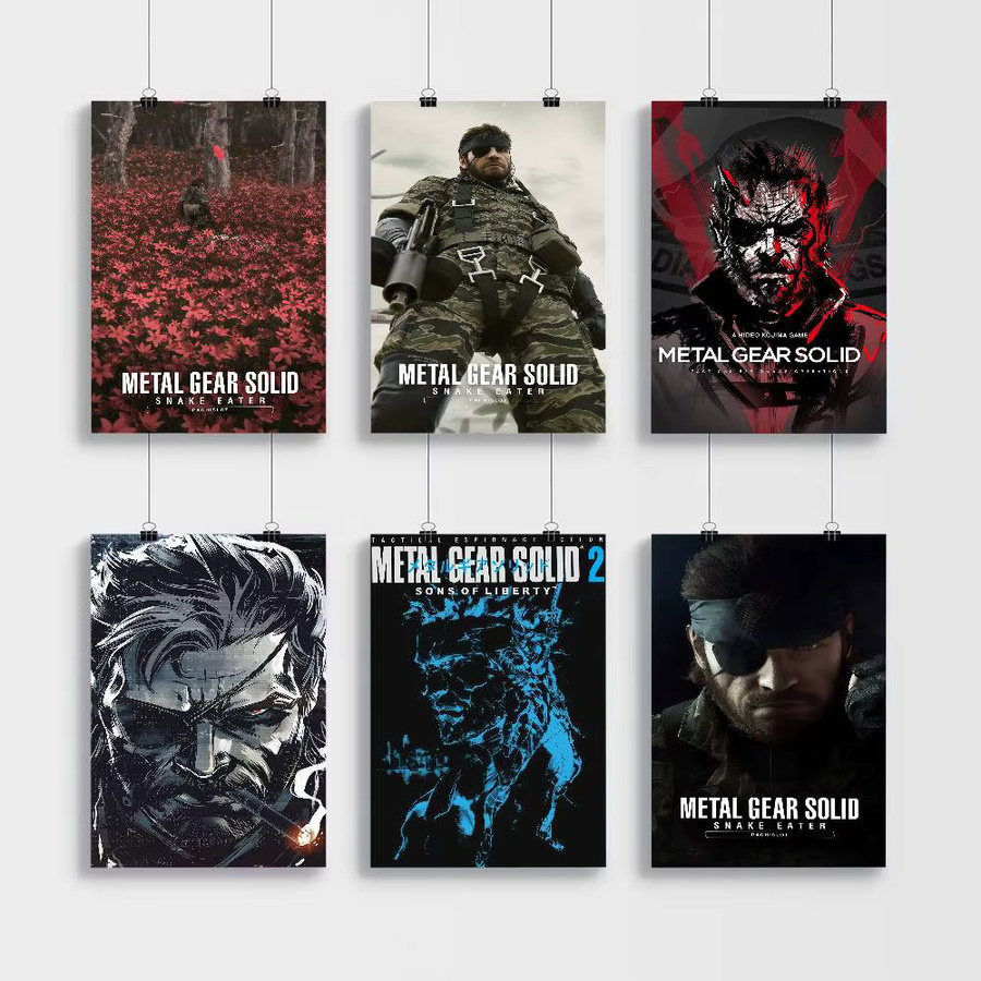 Selbstklebendes Metal Gear Solid Series Kunstposter aus weißem Kraftpapier, Wandkunst Decoración Gemälde, B/H: 15 x 15 cm - Bild 3