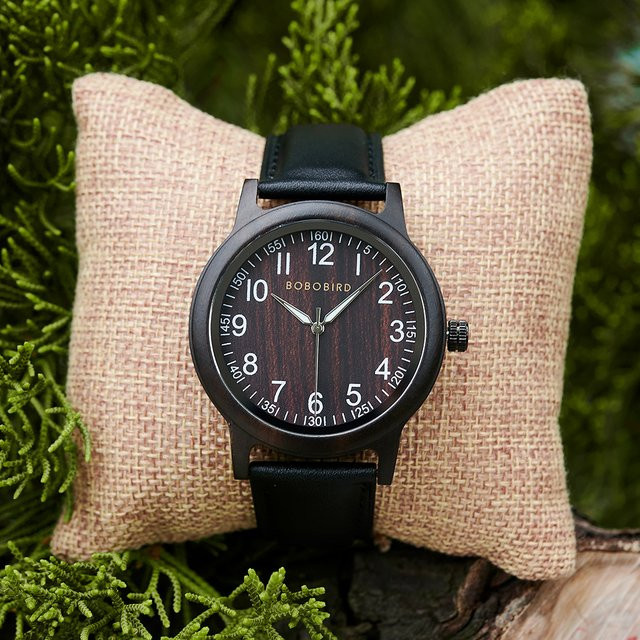 BOBOBIRD Uhren-Set, Quarz, Holz, Schwarz, Unisex - Bild 1