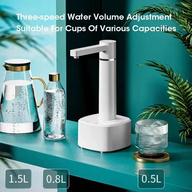 NOCCLILI Elektrischer Wasserpumpenspender mit faltbarer Basis und USB-Aufladung, Weiß - Bild 4