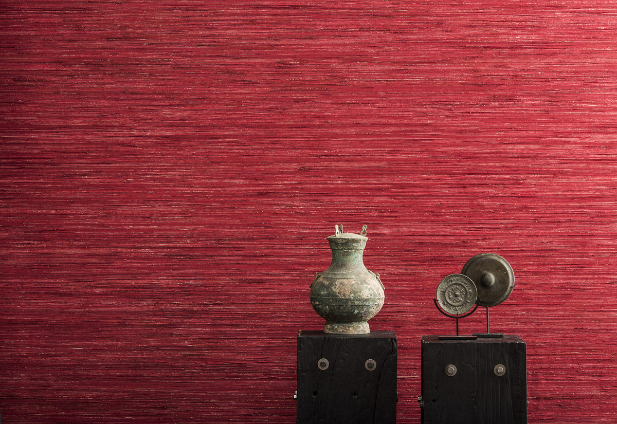 Omexco Tapete BOA2 Borneo BOA207 in Rot mit Natur- und Abstract-Motiv aus Vlies - Bild 1