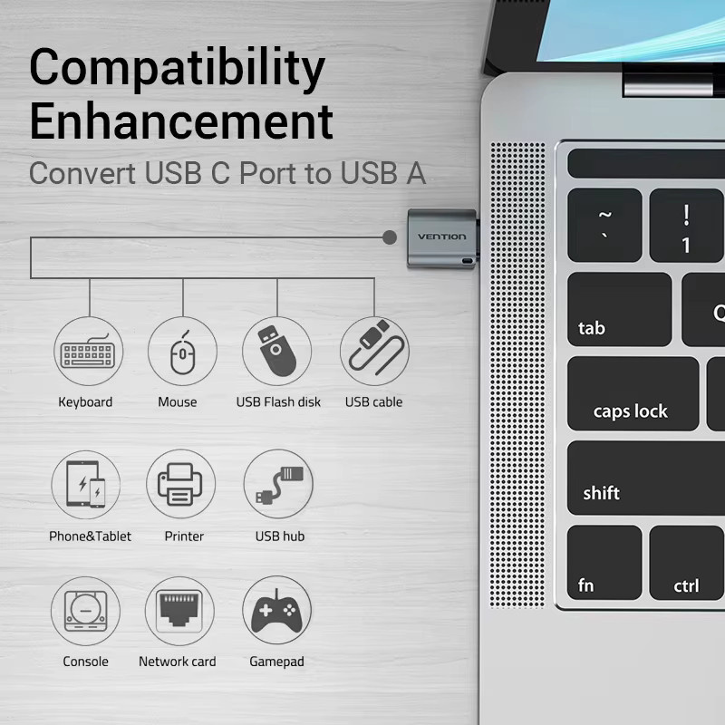 Vention USB-C-Adapter von Typ C auf USB 3.0 und 2.0 Buchse als OTG-Kabel für MacBook Pro, Huawei Mate 30 und Samsung S10 - Bild 3