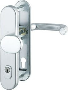 Hoppe Schutzgarnitur Paris in Silber aus Aluminium und Stahl mit 92mm Rosette und 67-72mm Bautiefe - Bild 1