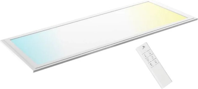 ENOVALITE LED-Panel Deckenleuchte mit CCT Funktion, Fernbedienung und Philips Driver, Weiß, B: 120 cm, H: 30 cm, 36 W, 3600 LM - Bild 1
