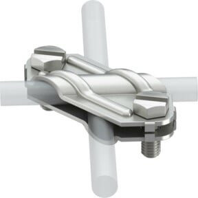 OBO Bettermann Kreuzverbinder RD10 FL30 250 VA aus Edelstahl in Silber - Bild 1