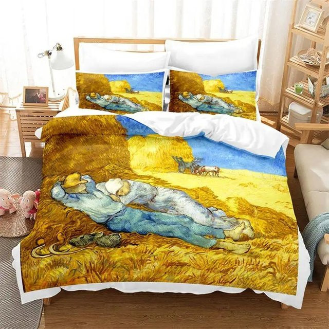 3-teiliges Bettwäsche-Set Binchi Outdoor Product mit Van Gogh Stil Ölgemälde Muster, King Size, Mehrfarbig, B/H: 240 x 210 cm - Bild 1