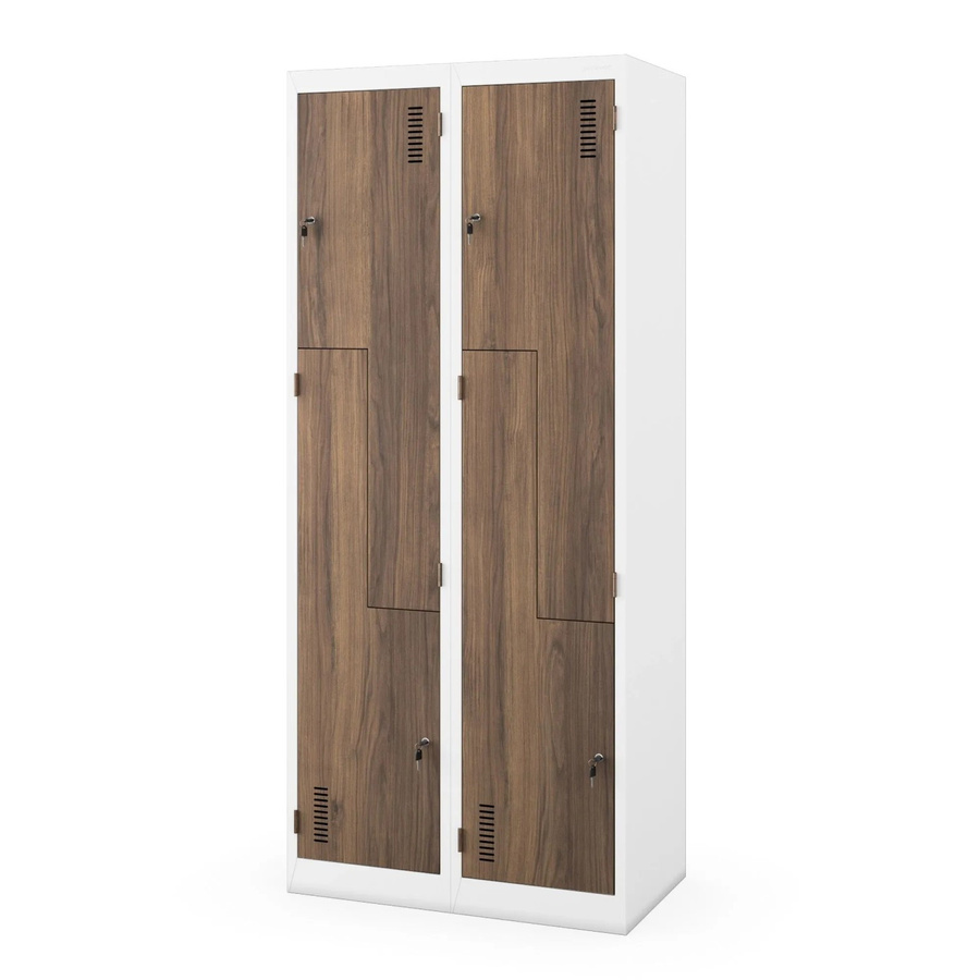 JAN NOWAK Kleiderschrank Typ L JULIA Eckschrank in Weiß und Nussbraun, Höhe: 185 cm, Breite: 80 cm, Tiefe: 40 cm - Bild 2