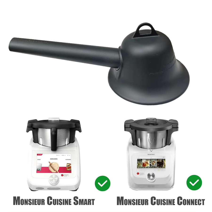 Olevo Dampfumsteller Schwarz als Universal Führungsrohr für Thermomix TM31 TM5 TM6 und Monsieur Cuisine Connect sowie Smart - Bild 2