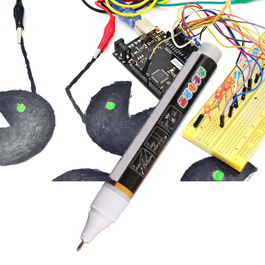 Leitfähiger Farbstoffstift mit elektronischer Leitfähigkeit in Weiß für die Reparatur von Leiterplatten, Tastaturen und Fernbedienungen - Bild 2