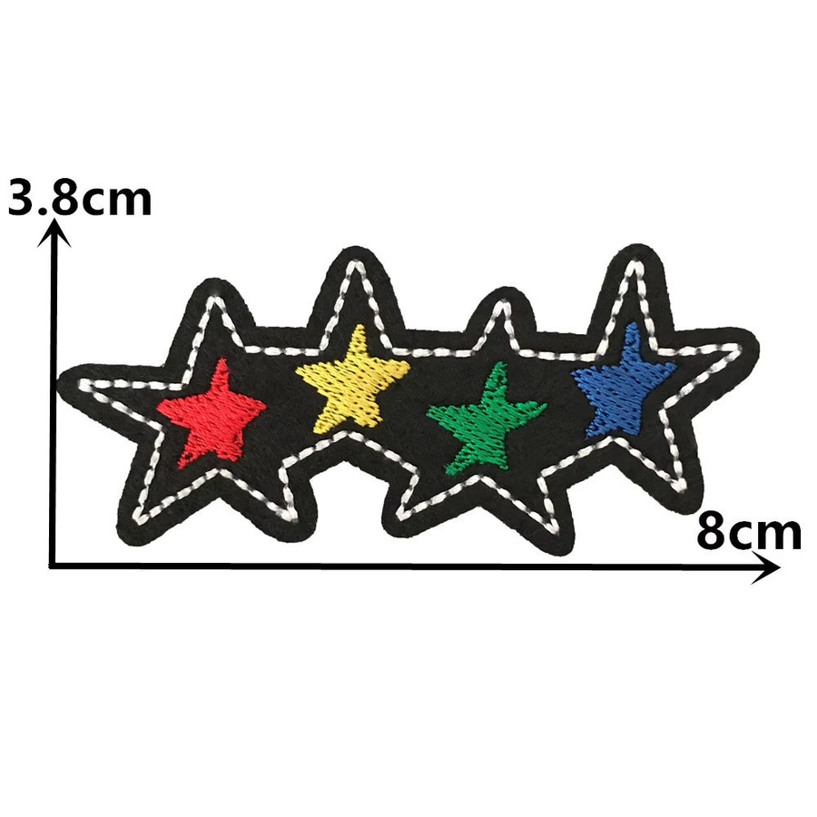 Dekorativer Stern Muster Stickerei Patch zum Aufbügeln oder Aufnähen für Kleidung und Stoffe in Multicolour - Bild 2