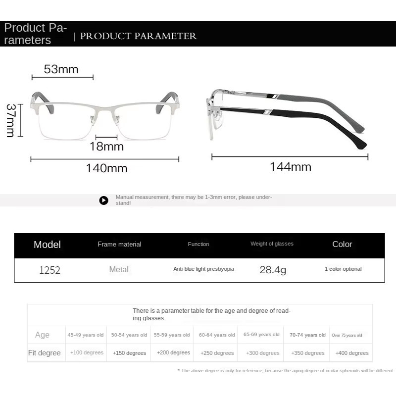 Lesebrille Unisex, rectangular, silver - Bild 2