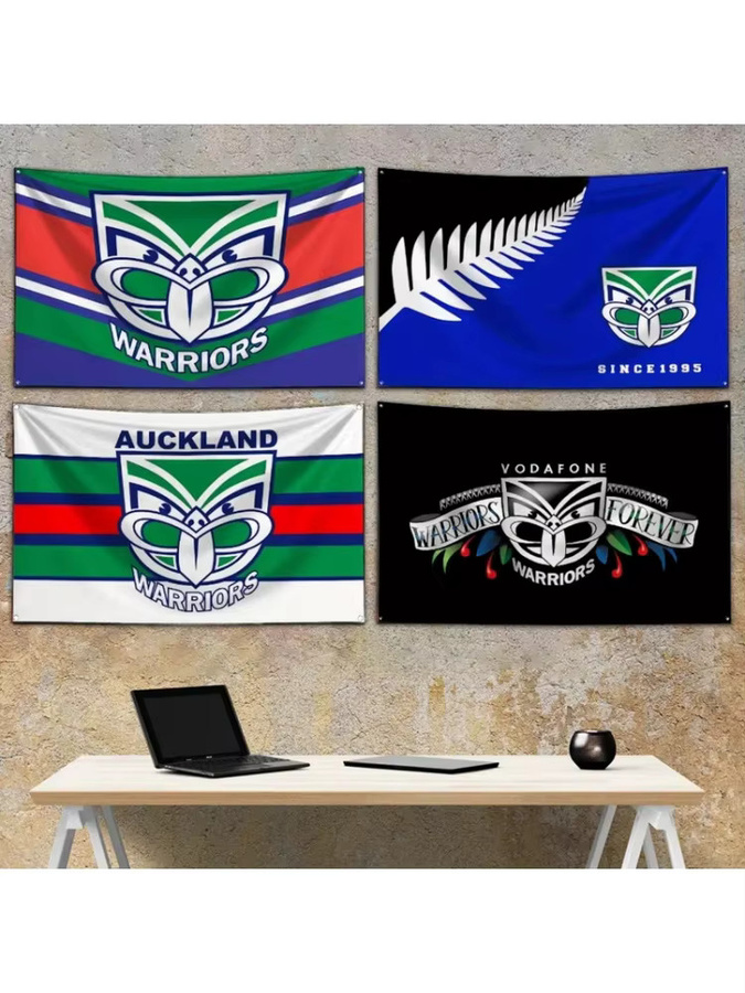 VIKAMA Neuseeland Warriors Flagge Auckland NRL Rugby Wandbehang Stoff, Mehrfarbig, B: 60 cm, H: 40 cm - Bild 3