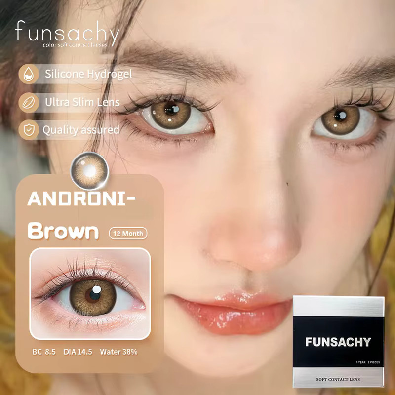 FUNSACHY farbige Kontaktlinsen braun, 2 Linsen - Bild 2
