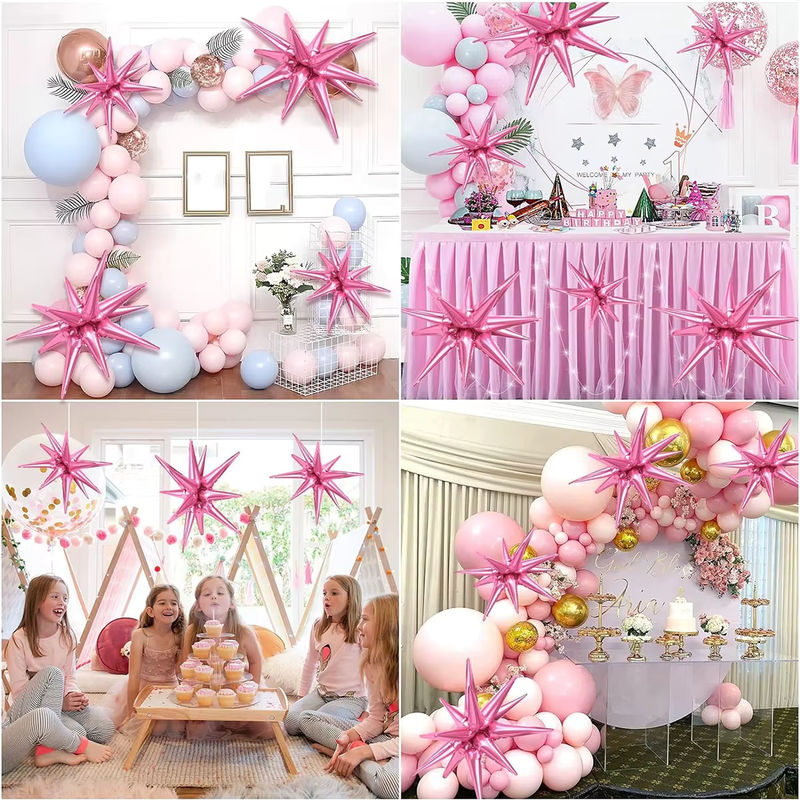 8 Stück Sternballons aus Aluminiumfolie in Rosa und Beige für deine Party, Geburtstag oder Babyparty - Bild 3