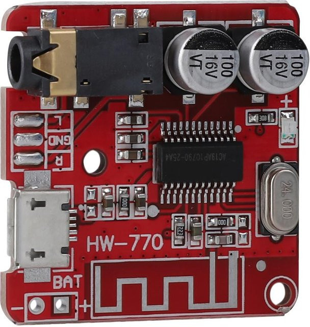 Bluetooth 4.1 MP3 Decoder-Platine mit Stereo-Verstärker und 3,5 mm Klinkenanschluss in Rot - Bild 1