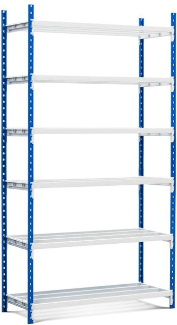 PROREGAL Fachbodenregal Maximus Pro mit 7 Ebenen, Farbe Lichtblau-Lichtgrau, H x B x T: 300 x 100 x 60 cm - Bild 1
