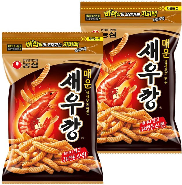 Nongshim Saewookkang Garnelen-Cracker scharf 2 x 400 g - Bild 1
