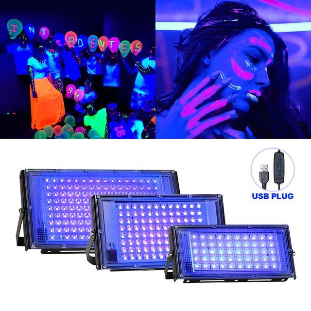 PARKSON UV LED Flutlicht Schwarz 365nm Ultraviolett Wasserdicht mit USB-Stecker DC5V - Bild 1