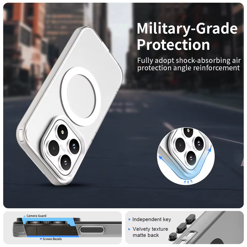 Magnetische matte Handyhülle für Xiaomi 17 5G mit MagSafe Wireless Charging in Transparent oder Weiß - Bild 4