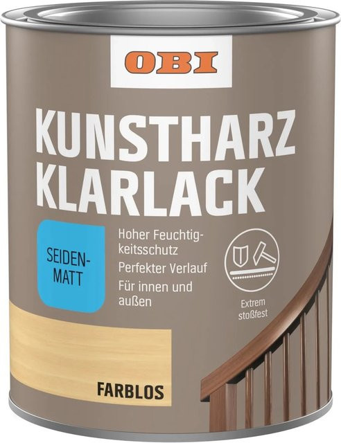 OBI Kunstharz Klarlack Transparent seidenmatt 0,75 l - Bild 1