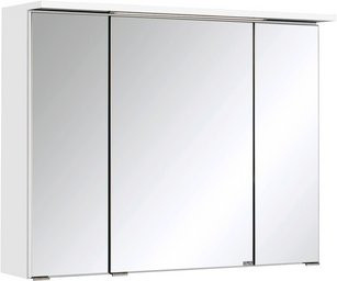 HELD MÖBEL 3D-Spiegelschrank Bologna mit LED-Beleuchtung in Weiss, B/H/T: 80 x 66 x 20 cm - Bild 1