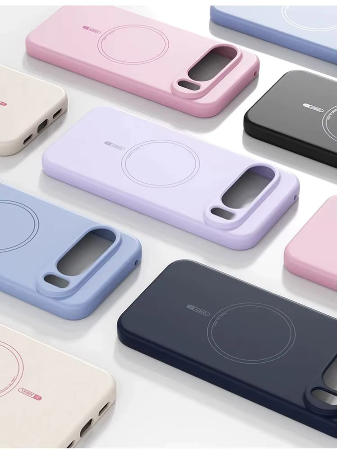 Magnetische Liquid Silicon Schutzhülle für Google Pixel 10 Pro XL und Google Pixel 10 Pro mit MagSafe Wireless Charging Unterstützung in Pink und Purple - Bild 3