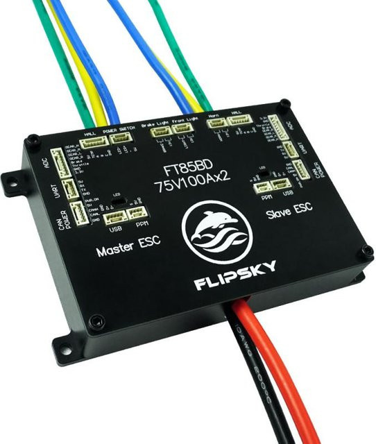 Flipsky FT85BD ESC Geschwindigkeitregler mit Aluminiumgehäuse in Schwarz für Elektro-Skateboards und E-Bikes - Bild 1