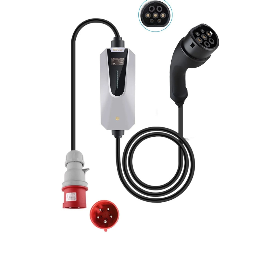 Junsun Wallbox 11kW Typ 2 EV-Ladegerät mit USB-C in Weiß - Bild 2