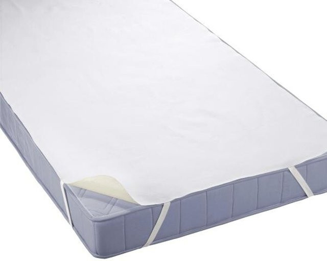 BIBERNA Matratzenauflage aus Baumwoll-Molleton, wasserdicht, Weiß, B/T: 150 x 200 cm - Bild 1