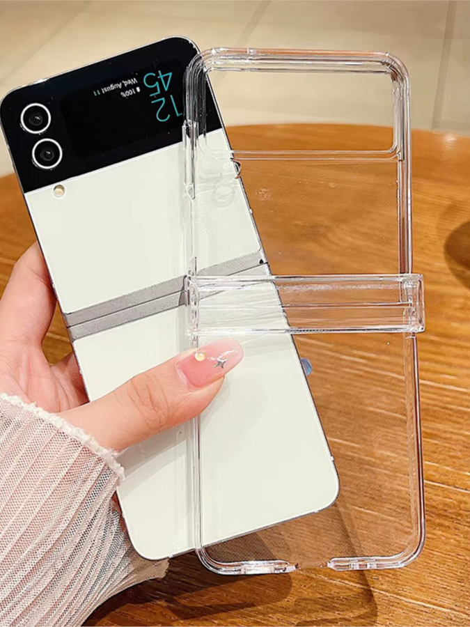 Xyun Transparente Schutzhülle mit Scharnier für Samsung Galaxy Z Flip 5, Z Flip 4 und Z Flip 3 aus hartem PC - Bild 3