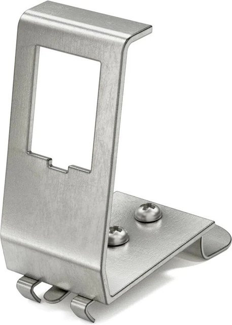 hb-digital Hutschienenadapter für 1 Keystone Modul aus Edelstahl in Silber für 35mm DIN-Schienen - Bild 1