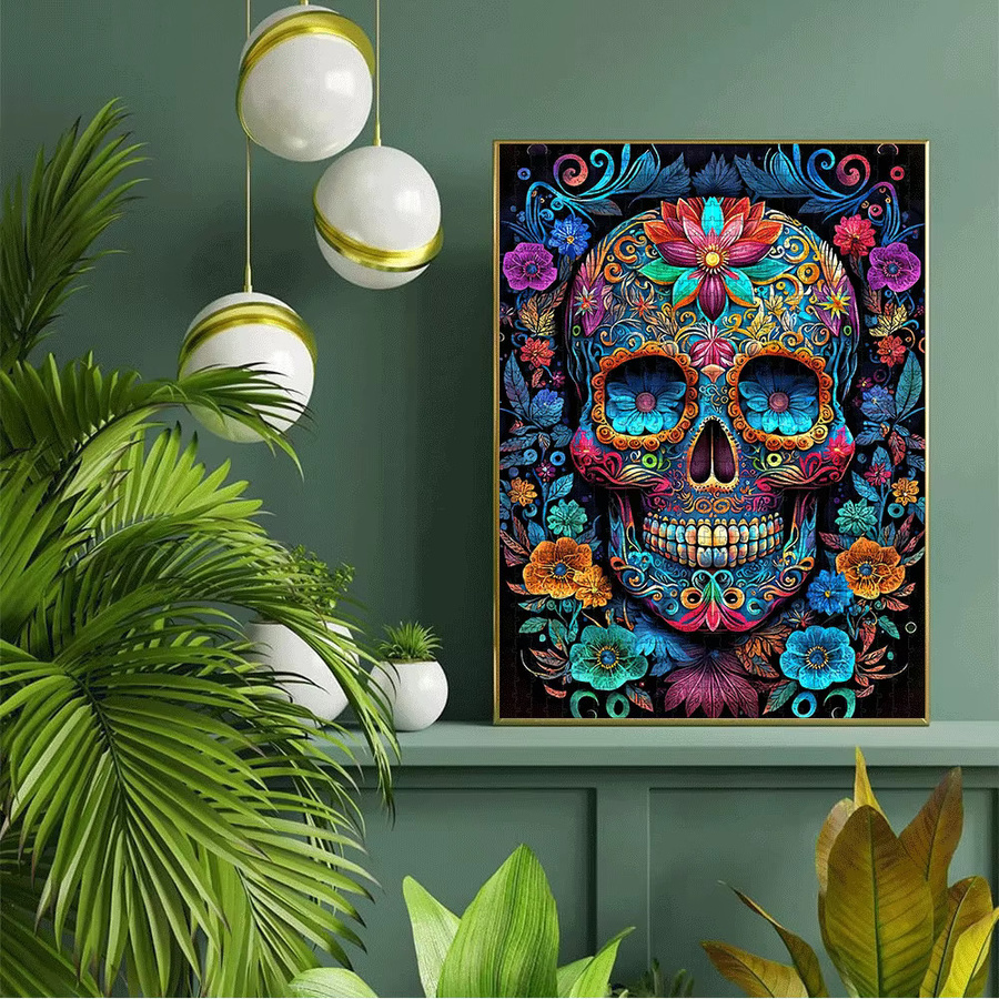 AZNM Mexikanisches Tag der Toten Puzzle, Catrina Skull & Sugar Skull, Bunt / Mehrfarbig - Bild 6