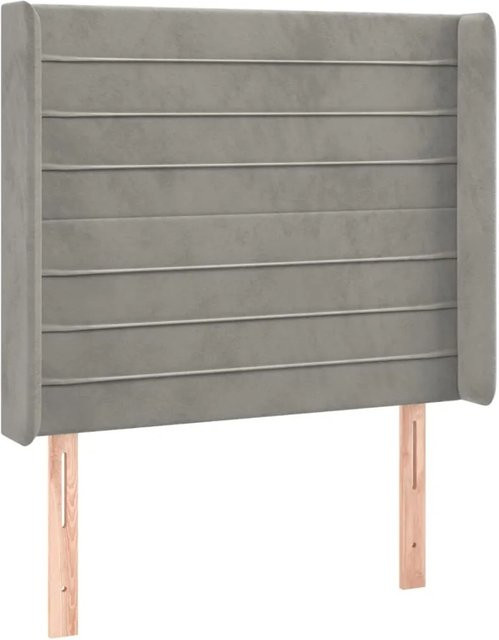 vidaXL LED Kopfteil aus Samt in Hellgrau mit USB-Ladeport und integrierter Beleuchtung, B/T/H: 83 x 16 x 118/128 cm - Bild 1