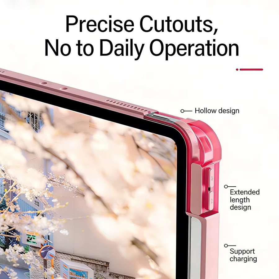 Modische iPad Hülle für Apple iPad 10. Generation 10,9 Zoll A2696 A2757 A2777 mit Stifthalter und Abdeckung in Grau und Pink - Bild 3