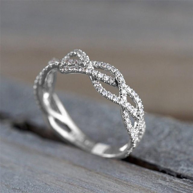 Huitan Ring, Zirkonia, Damen, grau - Bild 1