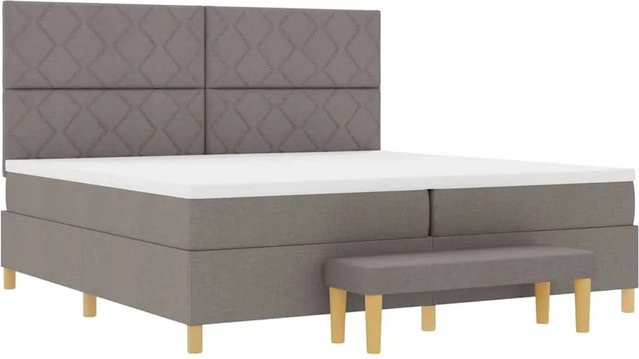 vidaXL Boxspringbett mit Matratze in Taupe, B/T/H: 200 x 200 x 203 cm - Bild 1
