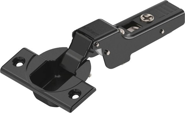Blum Clip Top Scharnier 110 Grad Gekröpft ohne Feder Onyx Schwarz Matt mit Schrauben - Bild 1