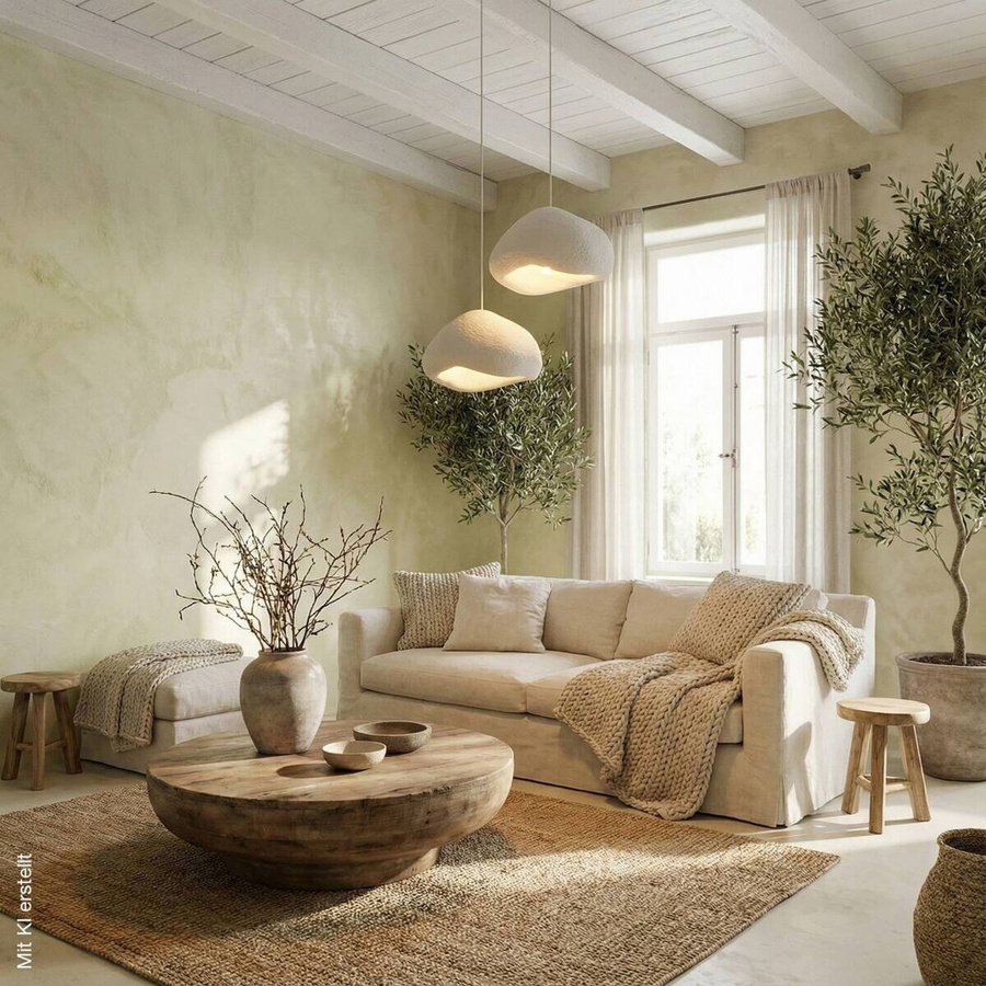 Opviq Pendelleuchte weiß aus Metall und Fiberglas mit 2 E27 Fassungen, B/T/H: 42 x 40 x 42 cm - Bild 3