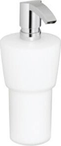 Keuco Lotionspender City.2 aus Kristallglas matt in Silber und Weiß mit Wandhalterung und Pumpe - Bild 1