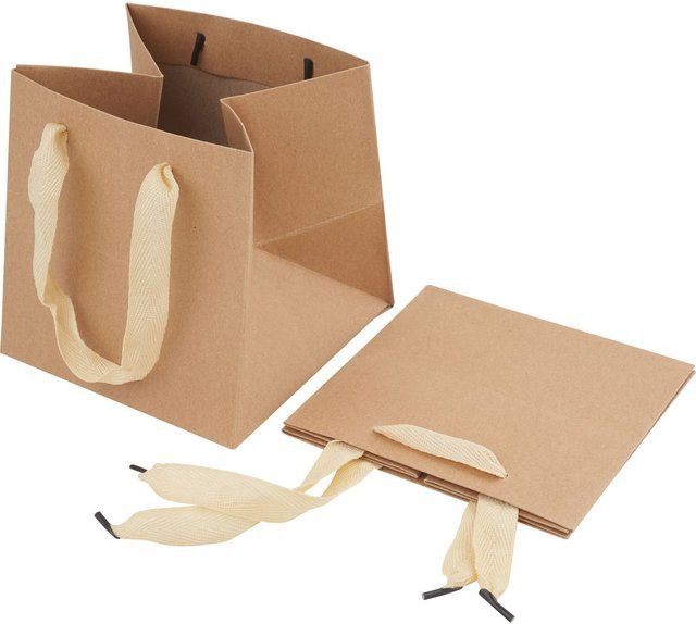 VBS Kraftpapiertüte quadratisch in Braun, 2 Stück, B: 15,5 cm, H: 16,0 cm, T: 15,5 cm - Bild 1