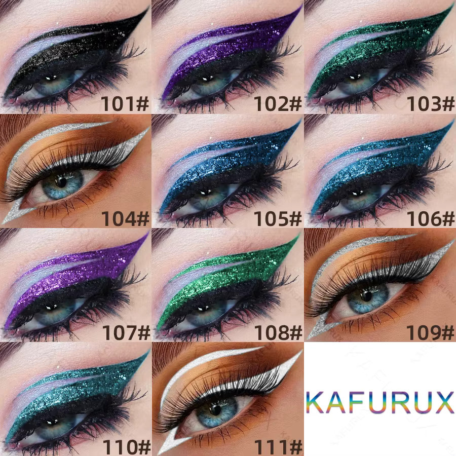 KAFURUX Eyeliner-Stift, Metallic, Weiß, Schwarz, Unisex - Bild 3
