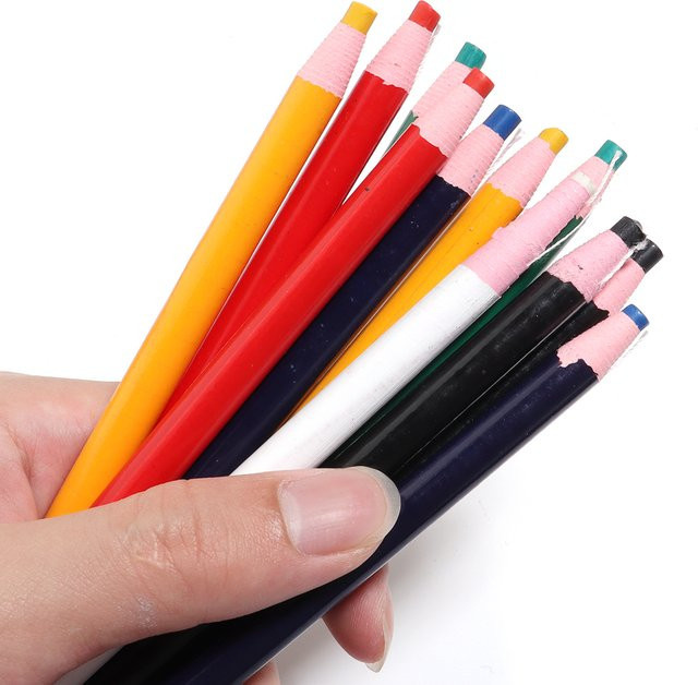 6 Stück Schnittfreie Nähkreide-Stifte aus Wachs zum Markieren von Stoff und Leder, Mehrfarbige Stoffmarker für Profis - Bild 1