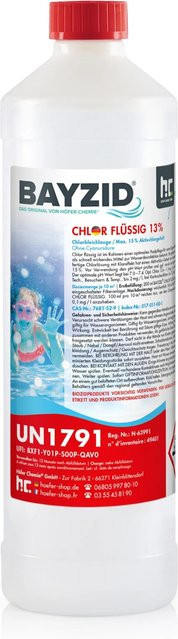 Bayzid Chlor 13% Flüssig zur Poolpflege 1 kg - Bild 1